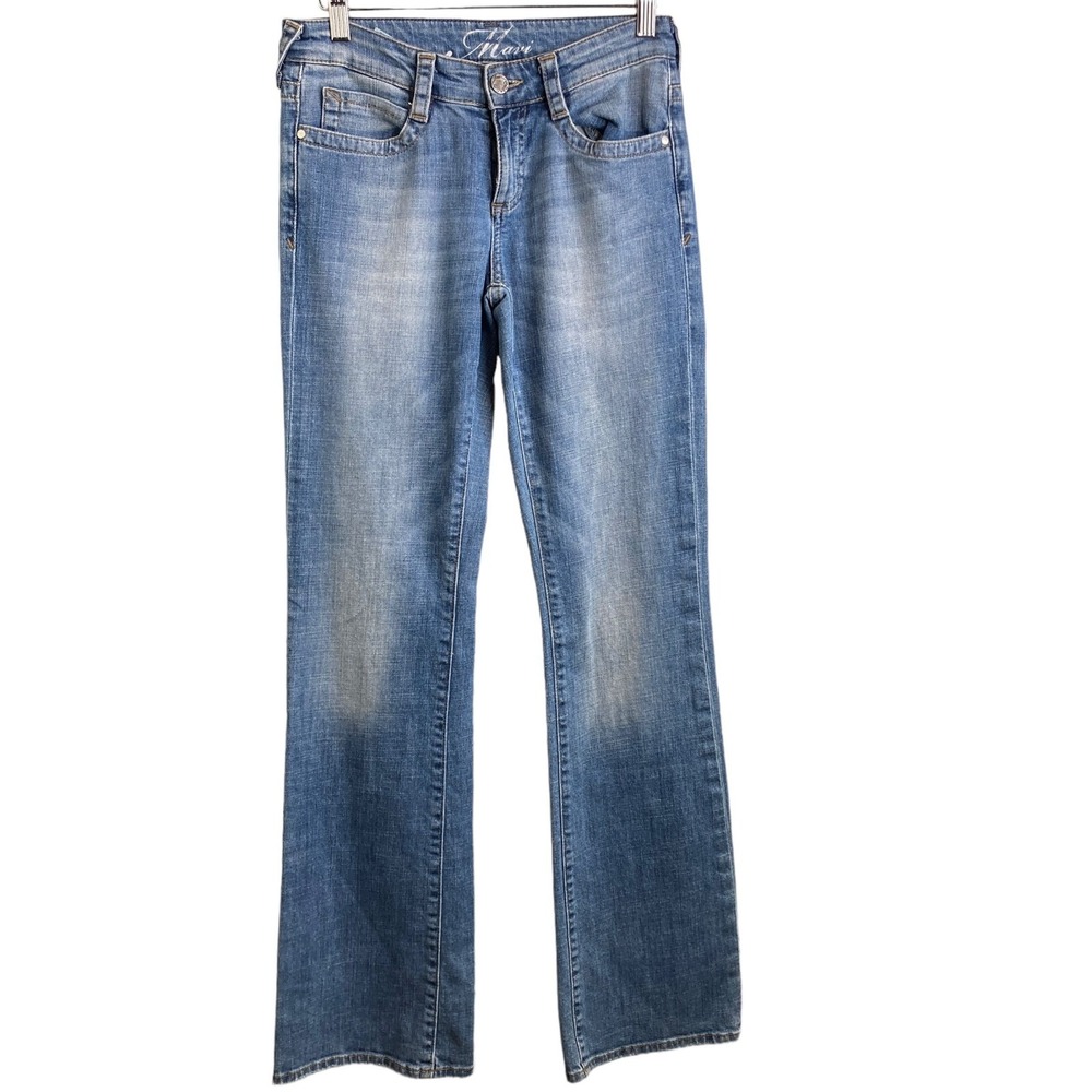 Mavi Women's Abbie Flared Bootcut Denim Jeans Sz 27/32‎ Flap Back Pocket Western